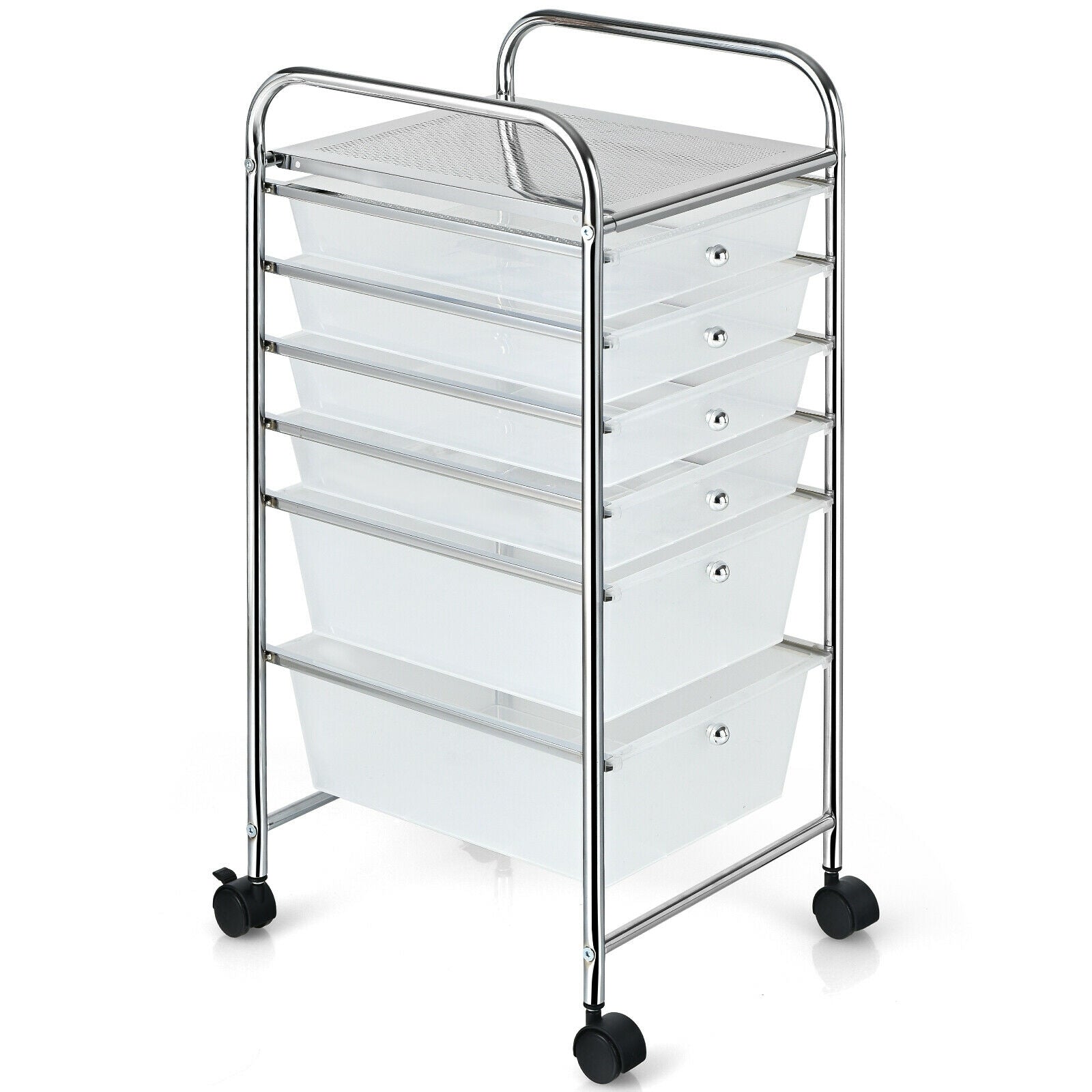 6 Drawers Rolling Storage Cart Organizer, Transparent File Cabinets at Gallery Canada