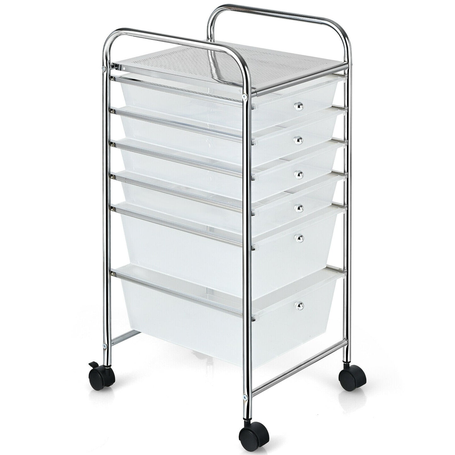 6 Drawers Rolling Storage Cart Organizer, Transparent File Cabinets at Gallery Canada