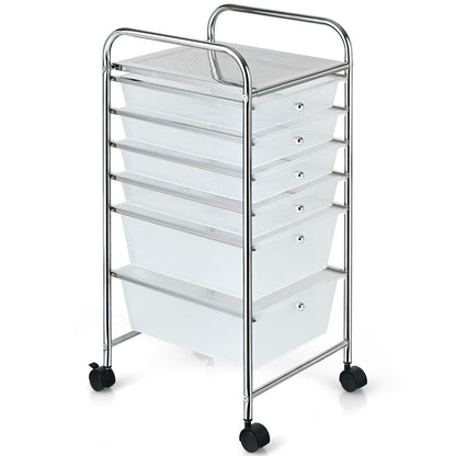 6 Drawers Rolling Storage Cart Organizer, Transparent File Cabinets at Gallery Canada