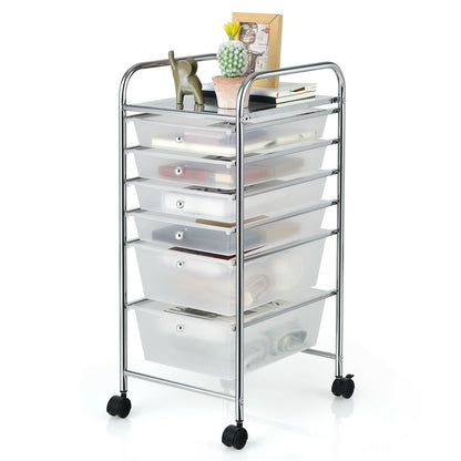 6 Drawers Rolling Storage Cart Organizer, Transparent File Cabinets at Gallery Canada