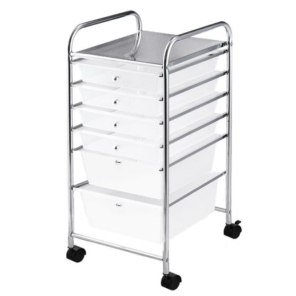 6 Drawers Rolling Storage Cart Organizer, Transparent File Cabinets at Gallery Canada