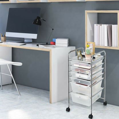 6 Drawers Rolling Storage Cart Organizer, Transparent File Cabinets at Gallery Canada