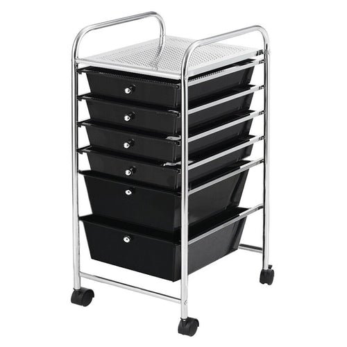 6 Drawers Rolling Storage Cart Organizer, Black