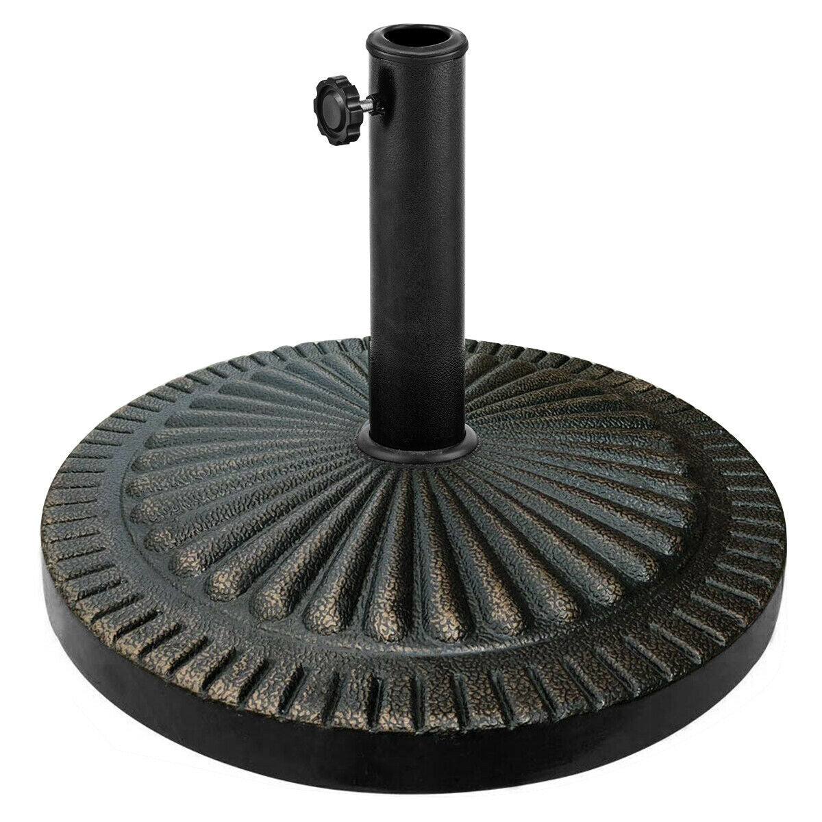 31.5 Lbs Heavy-Duty Outdoor Umbrella Base, Black, Bronze Outdoor Umbrella Bases Black at Gallery Canada
