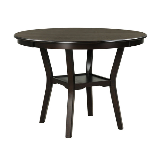 42 Inch 2-Tier Round Dining Table with Storage Shelf, Coffee - Gallery Canada