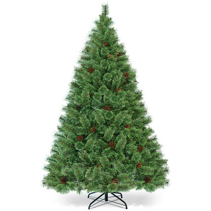 6 Feet Pre-Lit PVC Artificial Carolina Pine Tree with LED Lights, Green Christmas Tree at Gallery Canada