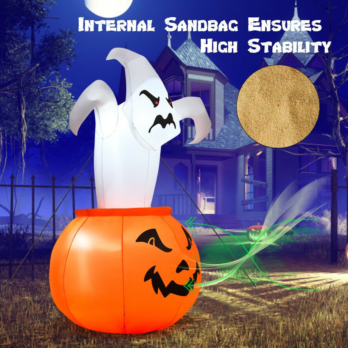 6Ft Halloween Inflatable Ghost Pumpkin Halloween at Gallery Canada