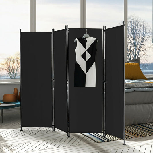 4-Panel Room Divider Folding Privacy Screen, Black - Gallery Canada