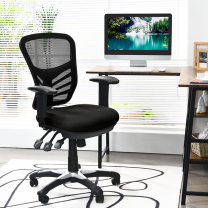 Ergonomic Mesh Office Chair with Adjustable Back Height and Armrests, Black Ergonomic Chairs at Gallery Canada