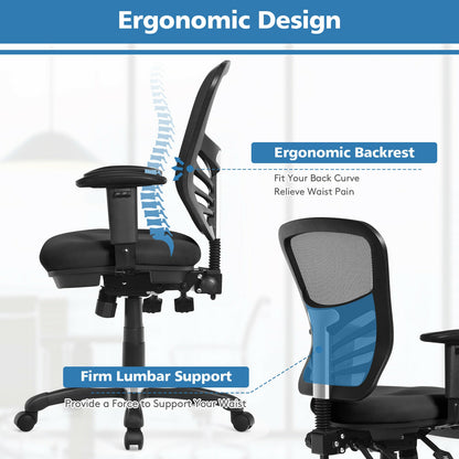 Ergonomic Mesh Office Chair with Adjustable Back Height and Armrests, Black Ergonomic Chairs at Gallery Canada