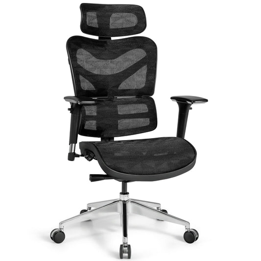 Ergonomic Mesh Adjustable High Back Office Chair with Lumbar Support, Black at Gallery Canada