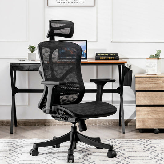 Ergonomic High Back Mesh Adjustable Swivel Office Chair, Black - Gallery Canada