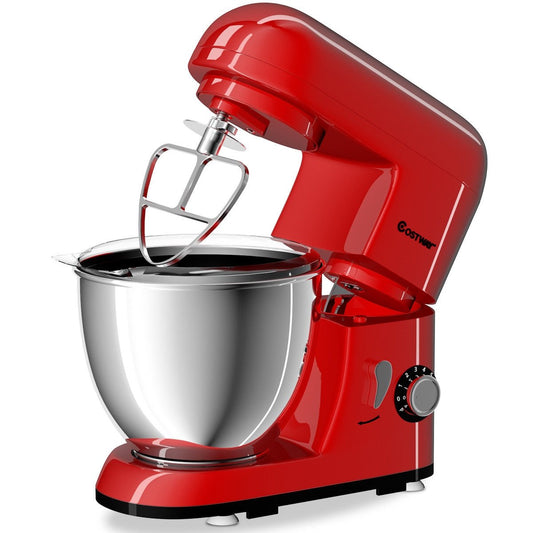 4.3 Qt 550 W Tilt-Head Stainless Steel Bowl Electric Food Stand Mixer, Red - Gallery Canada