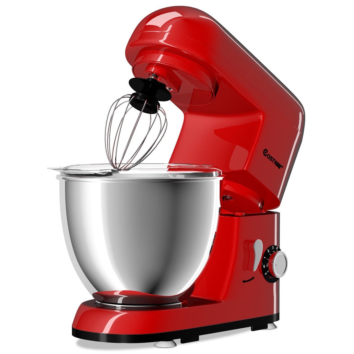 4.3 Qt 550 W Tilt-Head Stainless Steel Bowl Electric Food Stand Mixer, Red - Gallery Canada