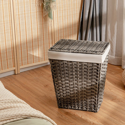 Foldable Handwoven Laundry Hamper with Removable Liner, Gray at Gallery Canada