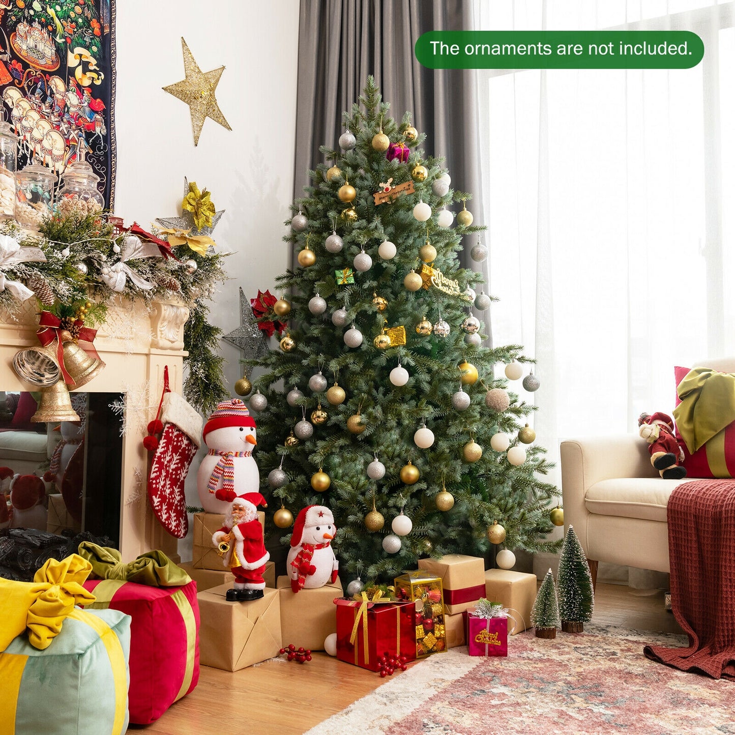 6 Feet Artificial Christmas Spruce Hinged Tree, Green Christmas Tree at Gallery Canada