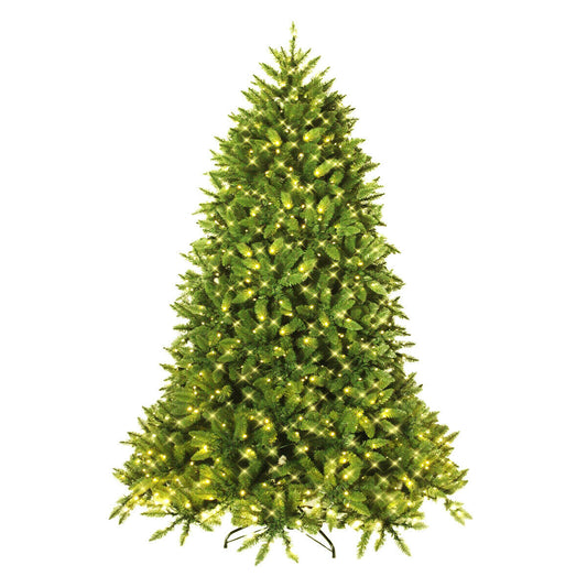 7.5 Feet Artificial Fir Christmas Tree, LED Lights, 1968 Branch Tips, Green Christmas Tree Green at Gallery Canada
