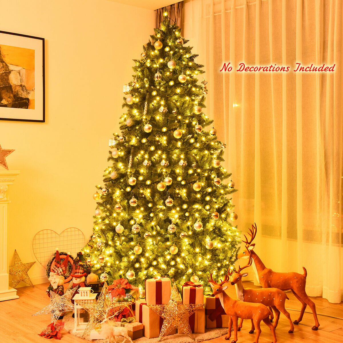 7.5 Feet Artificial Fir Christmas Tree, LED Lights, 1968 Branch Tips, Green Christmas Tree at Gallery Canada