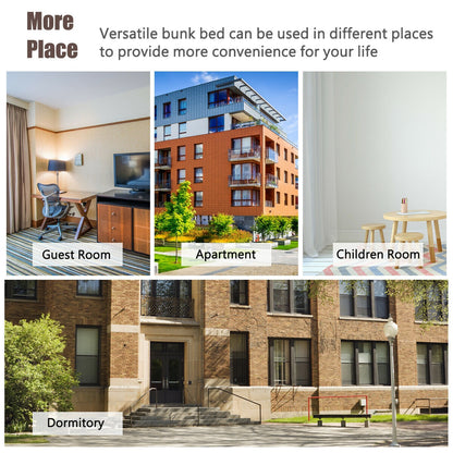 Twin Pull-Out Bunk Bed with Trundle Wooden Ladder, Dark Brown Bunk Bed Frame at Gallery Canada