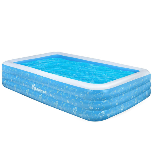 Inflatable Full-Sized Family Swimming Pool, Blue