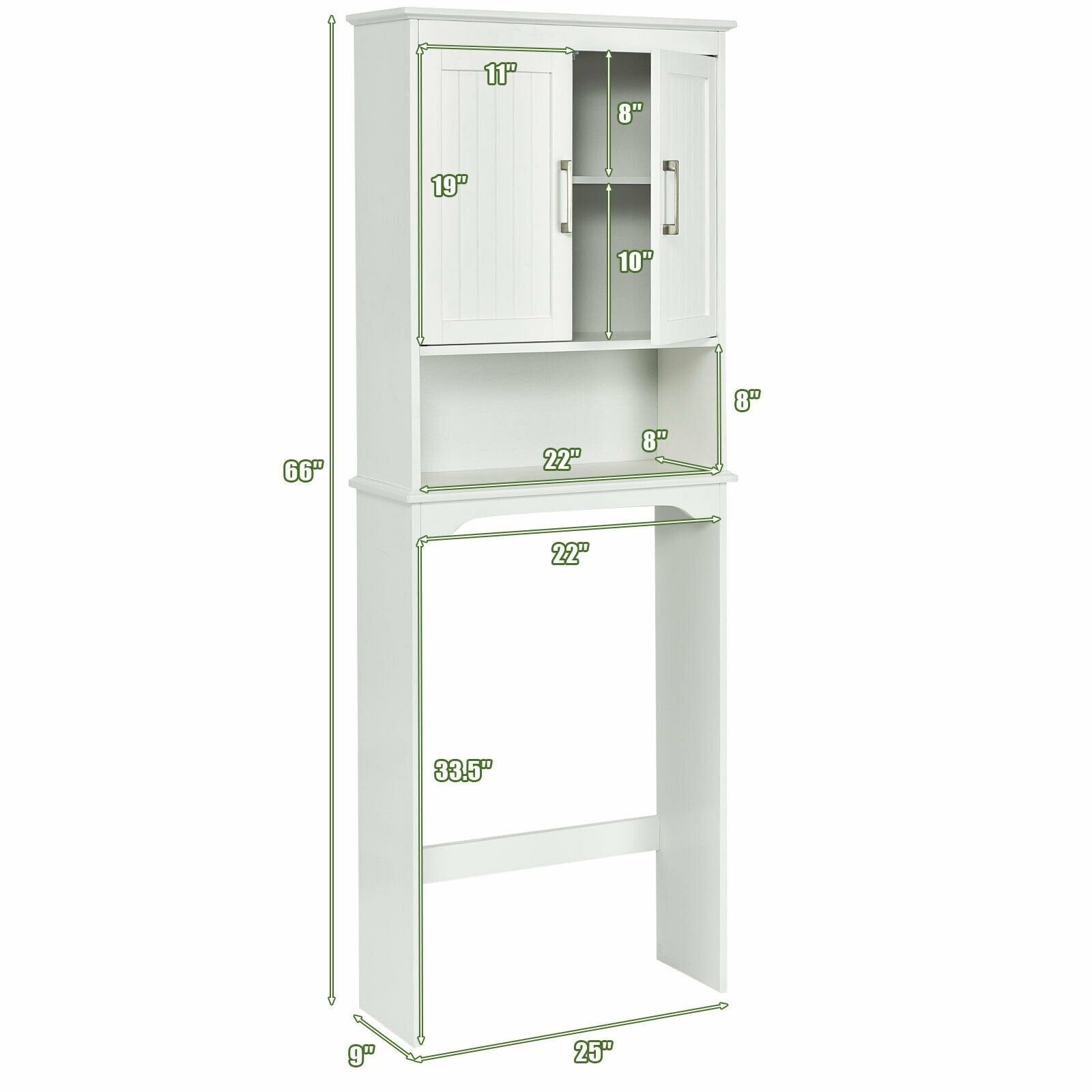 Over Toilet Space Saver Bathroom Organizer with Storage Cabinet , White - Gallery Canada