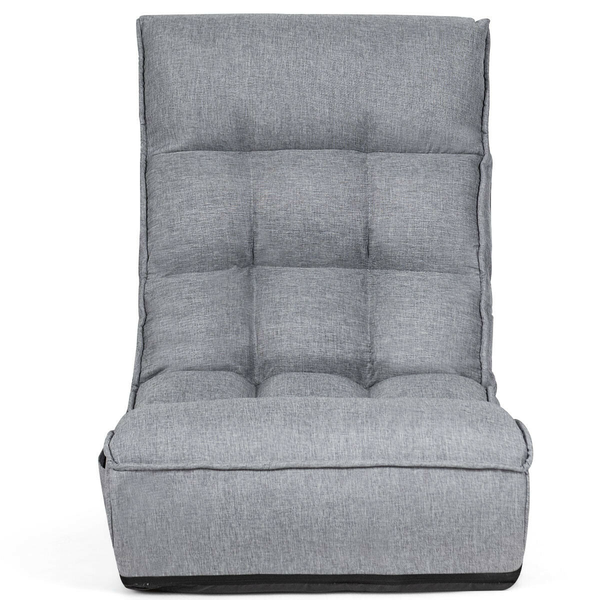 4-Position Adjustable Floor Chair Folding Lazy Sofa, Gray Floor Chairs at Gallery Canada