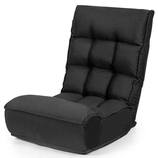 4-Position Adjustable Floor Chair, Black Floor Chairs Black at Gallery Canada