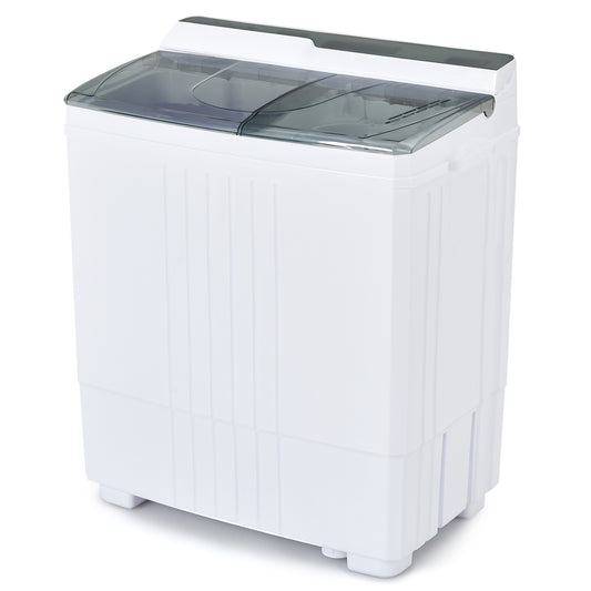 Twin Tub Portable Washing Machine, Timer Control, Drain Pump, Gray Washing Machines Gray at Gallery Canada