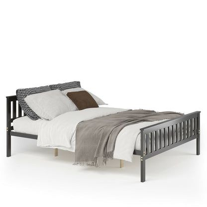 Queen Wood Platform Bed with Headboard, Espresso Simple Bed Frame at Gallery Canada