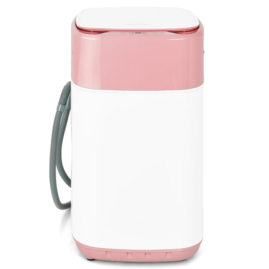 8lbs Portable Fully Automatic Washing Machine with Drain Pump, Pink
