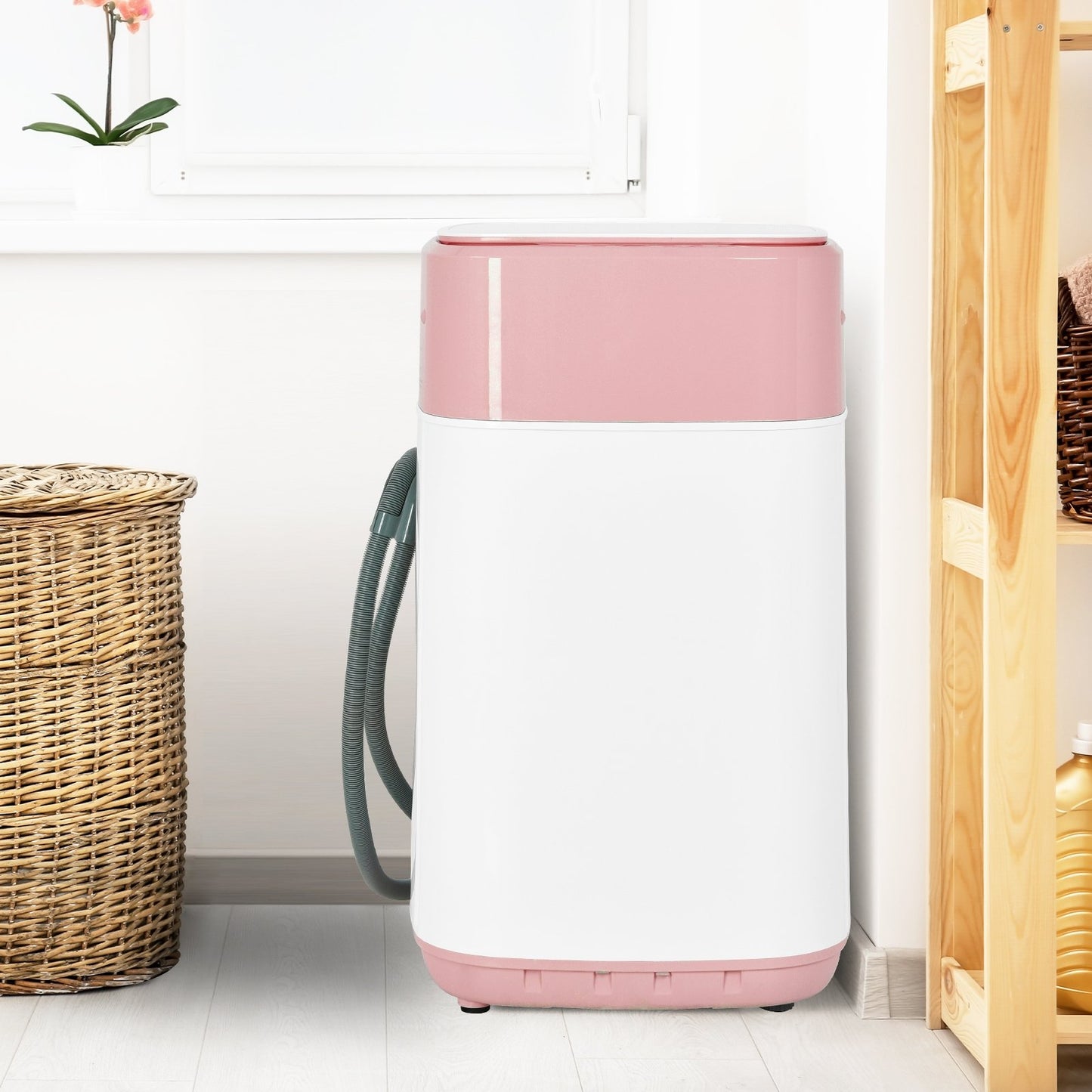 8lbs Portable Fully Automatic Washing Machine with Drain Pump, Pink at Gallery Canada