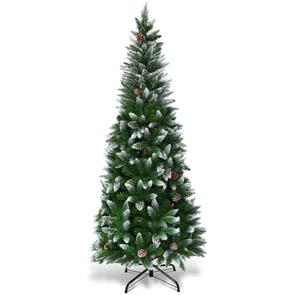 5 / 6 / 7.5 Feet Artificial Pencil Christmas Tree with Pine Cones, Green Christmas Tree 5 ft at Gallery Canada
