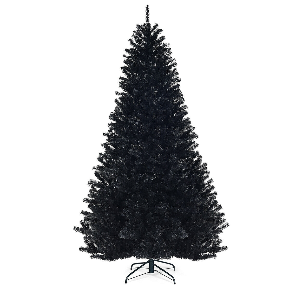 7.5 Feet Hinged Artificial Halloween Christmas Tree, Black Christmas Tree Black at Gallery Canada