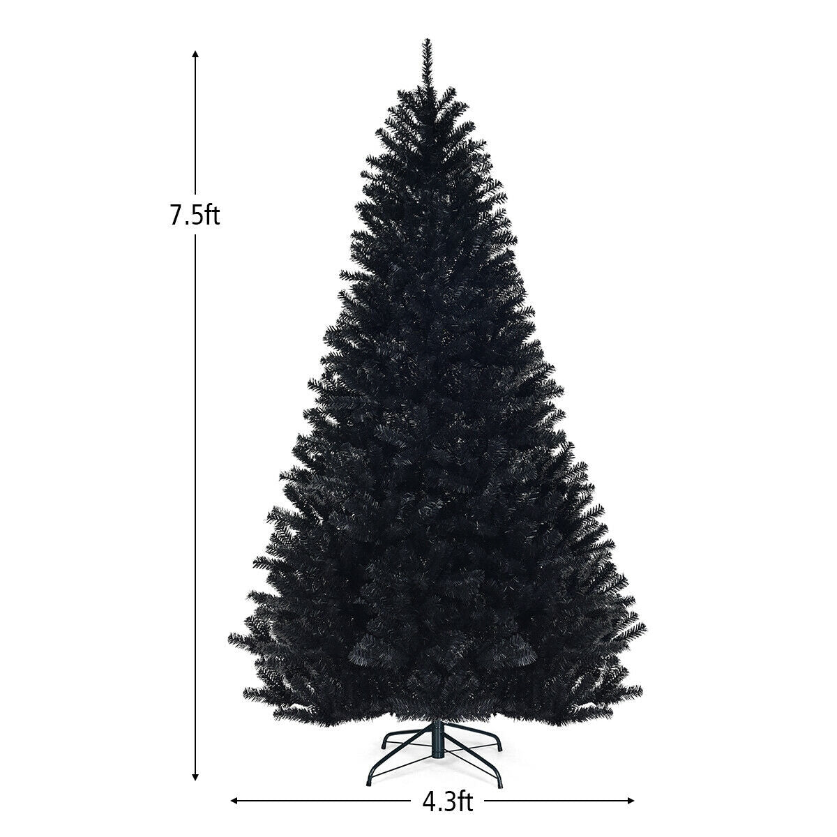 7.5 Feet Hinged Artificial Halloween Christmas Tree, Black Christmas Tree at Gallery Canada