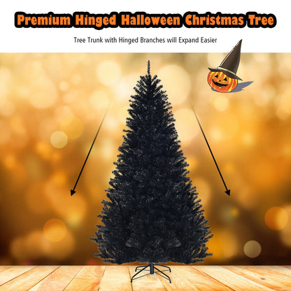 7.5 Feet Hinged Artificial Halloween Christmas Tree, Black Christmas Tree at Gallery Canada