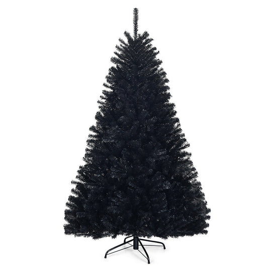 6 Feet Hinged Artificial Halloween Christmas Tree, Black Christmas Tree Black at Gallery Canada