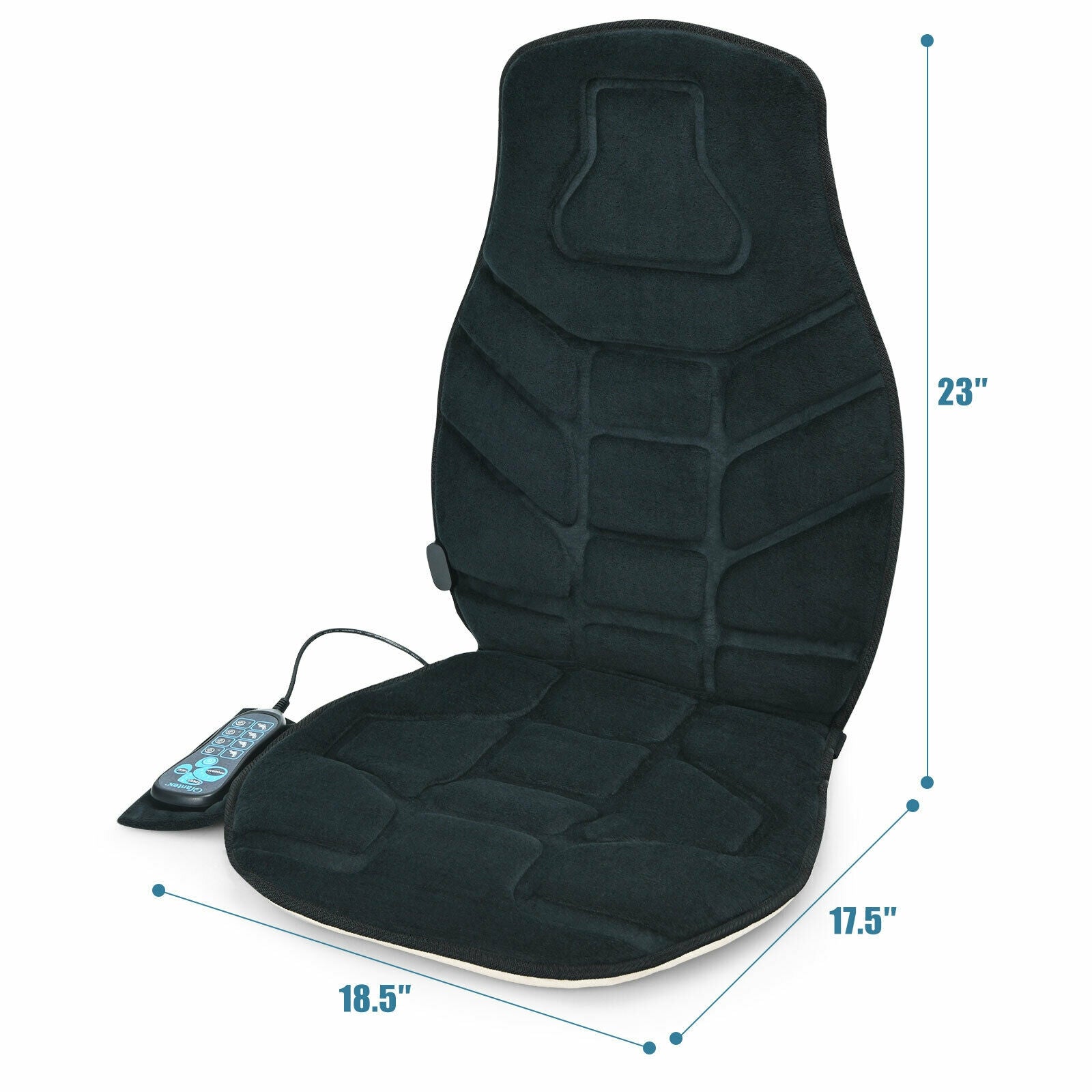 Seat Cushion Massager with Heat and 6 Vibration Motors for Home, Black Back Massager at Gallery Canada