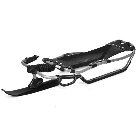 Snow Racer Sled with Textured Grip Handles and Mesh Seat, Black at Gallery Canada