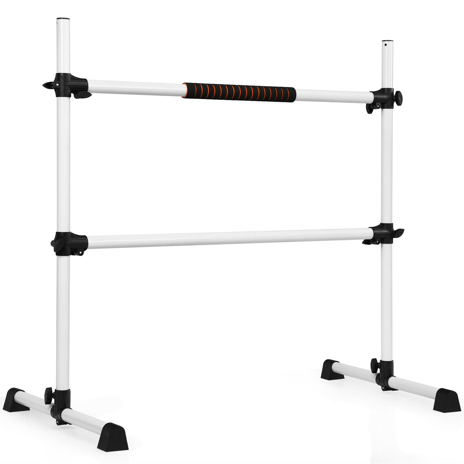 4 Feet Portable Freestanding Stable Construction Pilates Ballet Barre with Double Dance Bar, Gray Yoga Accessories at Gallery Canada