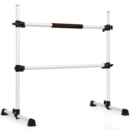 4 Feet Portable Freestanding Stable Construction Pilates Ballet Barre with Double Dance Bar, Gray Yoga Accessories at Gallery Canada