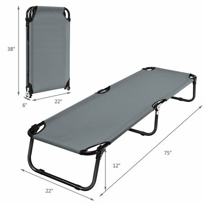 Outdoor Folding Camping Bed for Sleeping Hiking Travel, Gray Camping Furniture at Gallery Canada