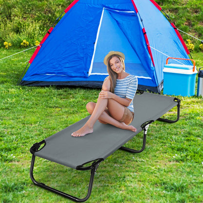 Outdoor Folding Camping Bed for Sleeping Hiking Travel, Gray Camping Furniture at Gallery Canada