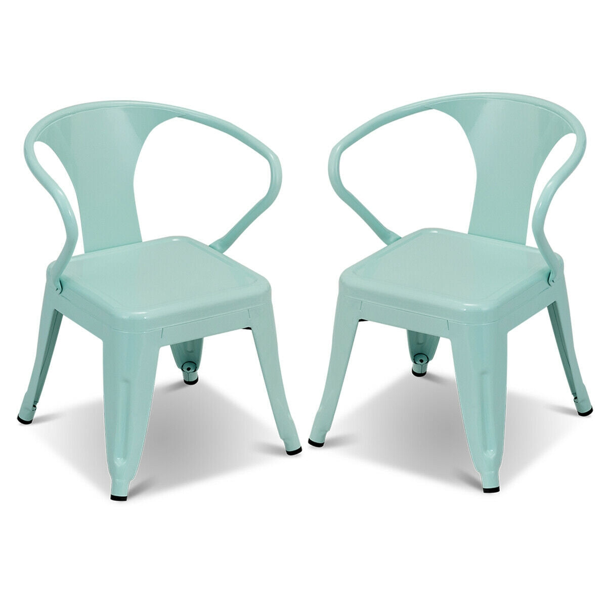 Set of 2 Steel Armchair Stackable Kids Chairs, Multicolor Kids Table & Chair Sets at Gallery Canada