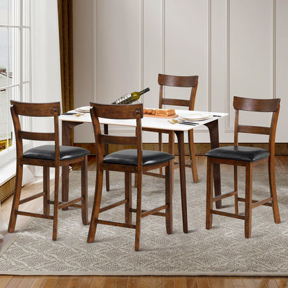 2-Piece Counter Height Chair Set, Leather Seat, Rubber Wood Legs, Brown Bar Stools at Gallery Canada