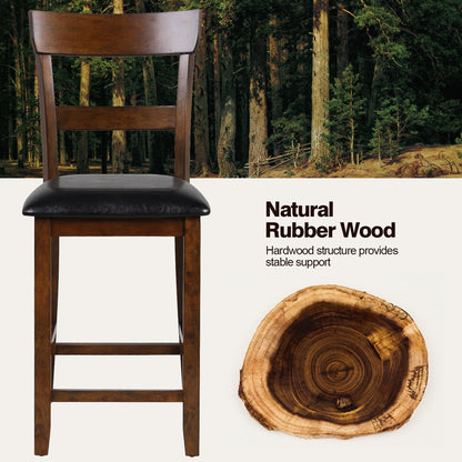2-Piece Counter Height Chair Set, Leather Seat, Rubber Wood Legs, Brown Bar Stools at Gallery Canada