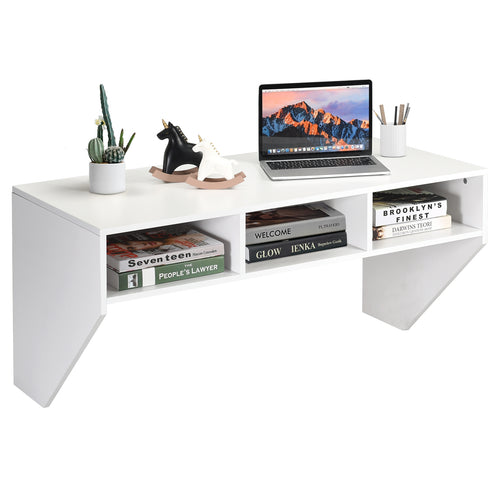 Wall Mounted Floating Computer Desk, White