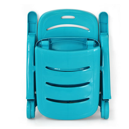 5 Position Adjustable Folding Lounger Chaise Chair, Turquoise Outdoor Chaise Lounges at Gallery Canada