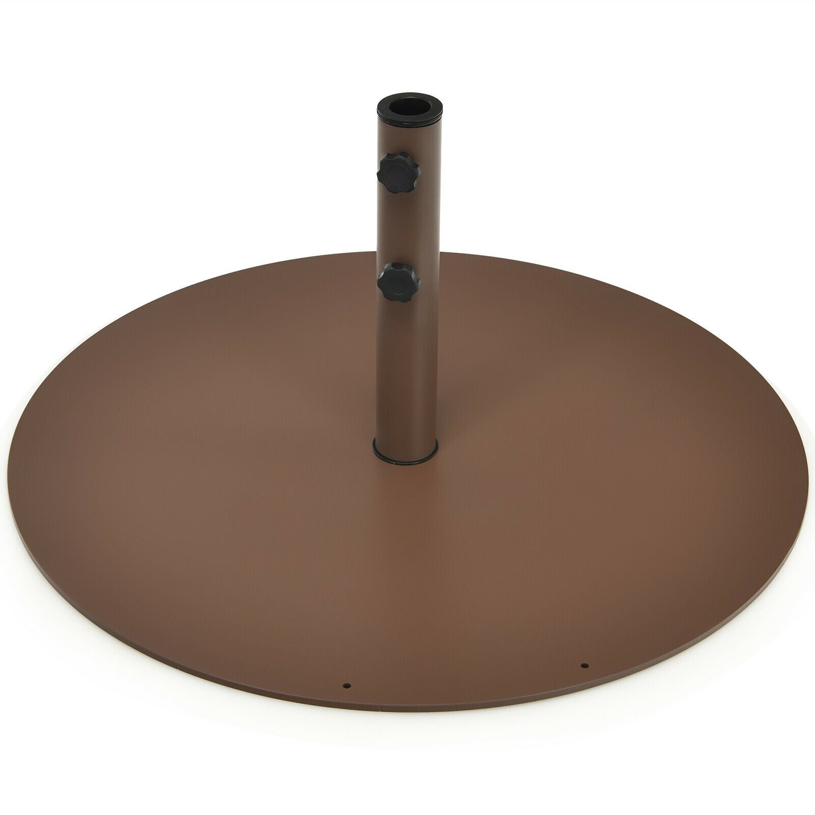 29.5 Inches Outdoor Steel Market Umbrella Base Stand for Backyard and Poolside, Brown Outdoor Umbrella Bases Brown at Gallery Canada