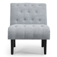 Thumbnail for Cotton Linen Fabric Armless Accent Chair with Adjustable Foot Pads - Gallery View 9 of 12