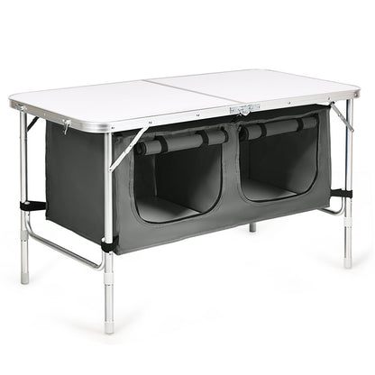 Height Adjustable Folding Camping  Table, Gray - Gallery Canada